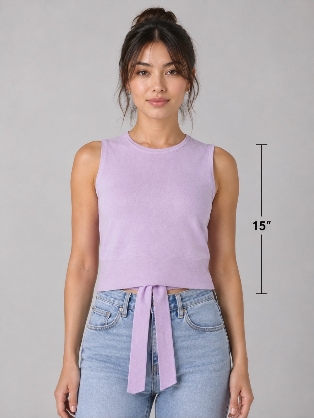 Wild Fable Women's Lilac Knit Sleeveless Top with Tie Detail - Size XXS